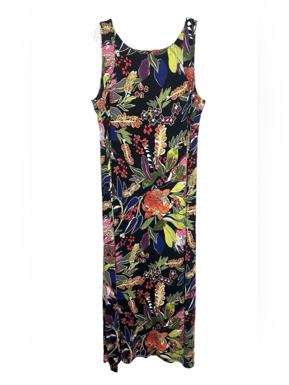 Chicos Floral Maxi Dress Tropical Sleeveless Women Size 3/XL 16/18 Resort Slit